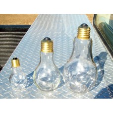 Glass Light Bulb Jar Lot 3 Different Sizes Multi-Purpose Kitchen Office Novelty   332748119562